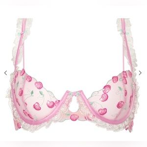 NWT For Love and Lemons Sweet Cherries Underwire Bra Size Xl